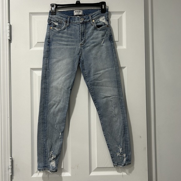 Agolde Denim - AGOLDE Sophie High Rise Cropped Skinny Jeans Size 25 Light Wash Stretch‎